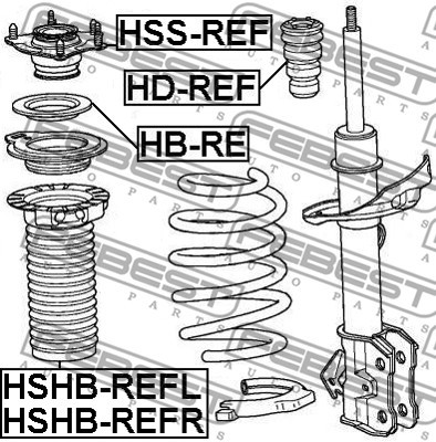 Опора амортизатора HONDA CR-V RE3/RE4 2007-2012 HSS-REF HSS-REF FEBEST