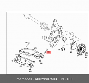 болт заднего рычага !M14x1.5x81.5\ МБ A 002 990 75 03 MERCEDES BENZ