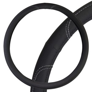 Оплетка руля (XXXL) 46-48см экокожа черно-серая SKYWAY S01102493 SKYWAY