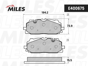 Колодки тормозные передние (Смесь Semi-Metallic) AUDI Q7 15- (TRW GDB2158) E4006 E400675 MILES