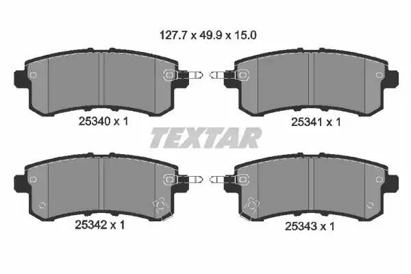 Комплект тормозных колодок, зад, INFINITI,NISSAN, QX56,QX80,PATROL III (Y62), 25 2534001 TEXTAR