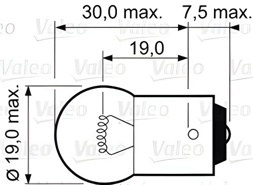 R10W 12V-10W BA15S BMW/CHRYSLER/FORD EUROPA/OPEL габарит BA15s 032221 VALEO PHC