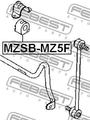 Втулка стабилизатора MAZDA 3,5 переднего FEBEST MZSB-MZ5F FEBEST