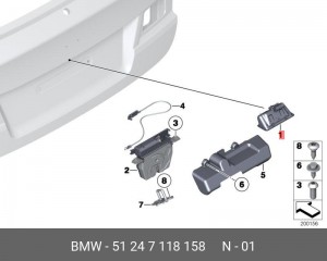Ручка BMW 1 (E82) крышки багажника внутренняя OE 51 24 7 118 158 BMW