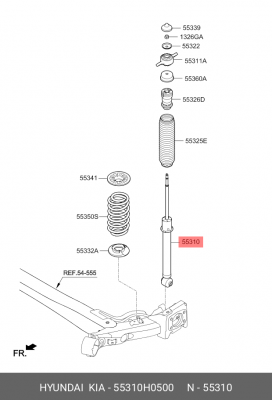 Амортизатор KIA Rio (17-23) задний OE 55310H0500 HYUNDAI KIA