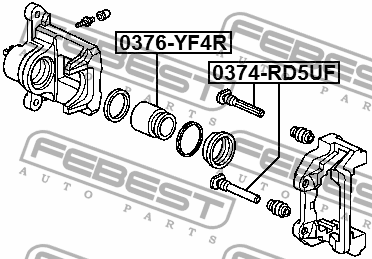 Поршень задн суппорта HONDA PILOT YF4 2009-2015 0376-YF4R 0376-YF4R FEBEST