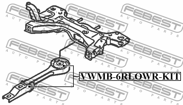 Сайлентблок опоры двигателя SKODA RAPID 12-, VW POLO SEDAN 09- VWMB-6RLOWR-KIT VWMB-6RLOWR-KIT FEBEST