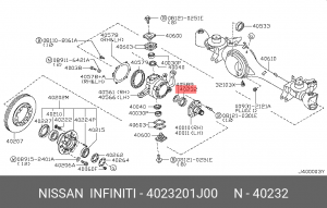Сальник передней ступицы 40232-01J00 4023201J00 NISSAN