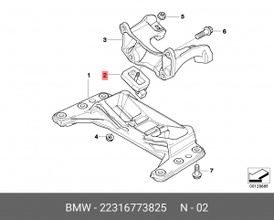 подушка кпп!\ BMW 5-серия E60/E61 03-09 22 31 6 773 825 BMW
