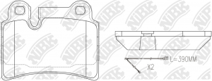 Колодки тормозные VW Touareg R18 задние (4шт.) NIBK PN0541W NIBK