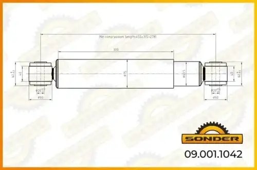 Амортизатор подвески (задний) MAN о.н 81437026148 — 2 года безусловной гарантии 090011042 SONDER