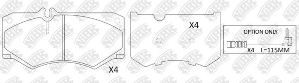 Колодки тормозные MERCEDES G (W463) (94-),Sprinter (95-) VW LT 28-35 (4шт.) NIBK PN0254W NIBK
