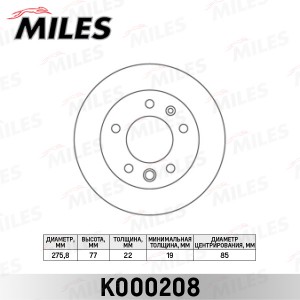 Диск тормозной передний MERCEDES SPRINTER 9506/VW LT 28-46 9506 (TRW DF2790) K00 K000208 MILES