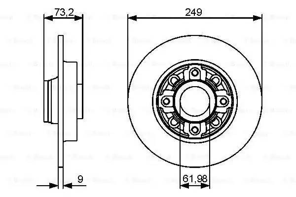 Диск тормозной задний 0986479388 0 986 479 388 BOSCH