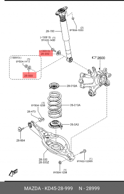 KD4528999 MAZDA ДЕТАЛЬ KD45-28-999 MAZDA