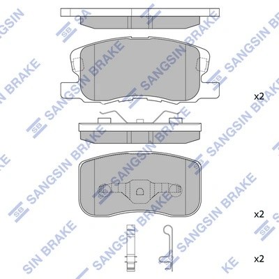 Колодки тормозные MITSUBISHI Colt (02-) передние (4шт.) SANGSIN SP1680 SANGSIN