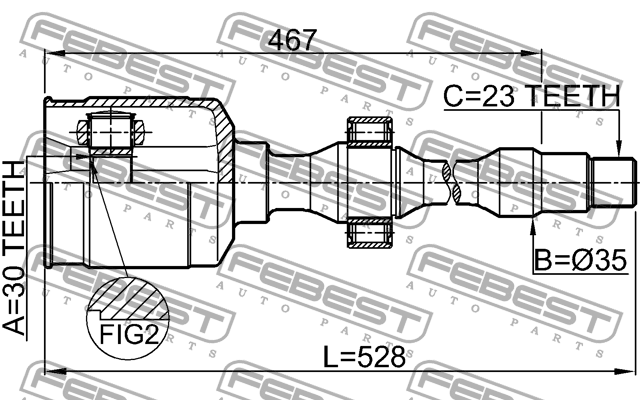 ШРУС внутренний правый 0111-GRX125RH 0111-GRX125RH FEBEST