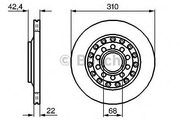 Диск тормозной VW Phaeton (02-) AUDI A8 (02-10) задний (1шт.) BOSCH 0986479062 BOSCH