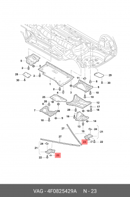 Клипса VW Passat (09-15) подкрылка заднего OE 4F0 825 429 A VAG