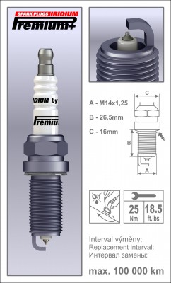 Свеча зажигания IRIDIUM Premium + P47 ER14YIR1 (2105) P47 BRISK