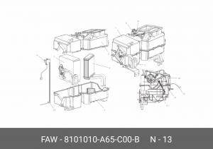 Привод FAW заслонки отопителя OE 8101010-A65-C00-B FAW