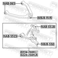 РЫЧАГ ПЕРЕДНИЙ НИЖНИЙ ЛЕВЫЙ 0224-J50FLL 0224J50FLL FEBEST