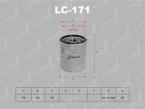 Фильтр масляный подходит для TOYOTA Camry 2.5 91/3.0 91/Corolla 1.4D 04/Land Cru LC-171 LYNXAUTO