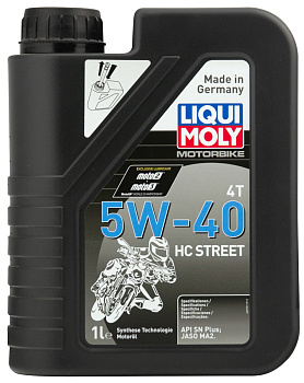 Масло моторное синтетическое НС-для 4-т мотоц Motorbike 4T HC Street 5W-40 SN MA 20750 LIQUI MOLY