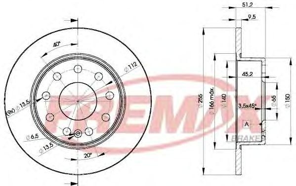 диск тормозной задний!\ Audi A3, Skoda Octavia, VW Golf 1.4-2.0i/TDi 00> BD5616 FREMAX