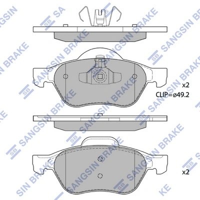 Колодки тормозные RENAULT MEGANE II/SCENIC II передние SP1414 SP1414 SANGSIN