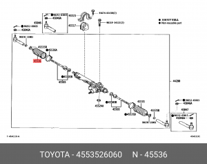 пыльник рулевой рейки!\ Toyota Hiace 45535-26060 TOYOTA