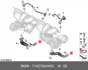 Кольцо уплотнительное BMW 5 (E60) турбокомпрессора ОЕ 11 42 7 563 453 BMW