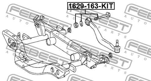 Болт MERCEDES ML (W163) задний развала колес регулировочный комплект FEBEST 1629-163-KIT FEBEST