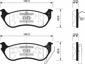 Колодки тормозные дисковые Ford Explorer 05-10, Mercury Mountaineer 05-10 SP1511 SP1511 SANGSIN
