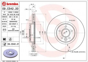 Диск тормозной 09.C542.21 09.C542.21 BREMBO