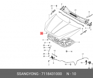 Отбойник SSANGYONG Actyon (06-/10-),Actyon Sports (06-/12-) капота OE 7118431000 SSANG YONG