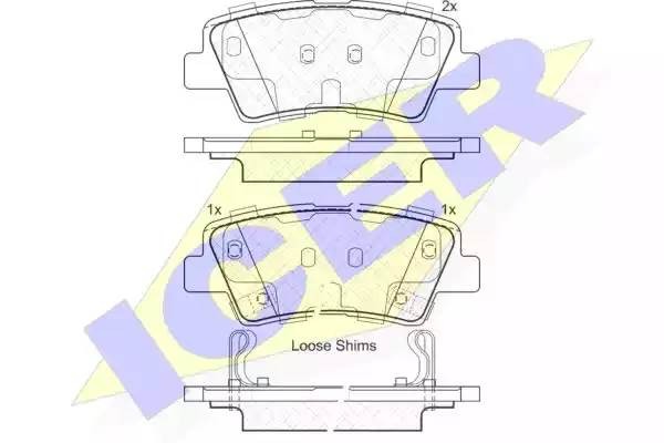 181976 колодки дисковые задние!\ KIA Soul 1.6i/CRDi 09>, Hyundai Sonata V 2.0Ti/ 181976 ICER