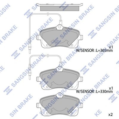 Колодки передние PEUGEOT 407 SP4052 SP4052 SANGSIN
