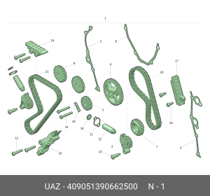 Устройство натяжное ЗМЗ-409051,409052 полный комплект (ОАО ЗМЗ) 409051390662500 UAZ UAZ