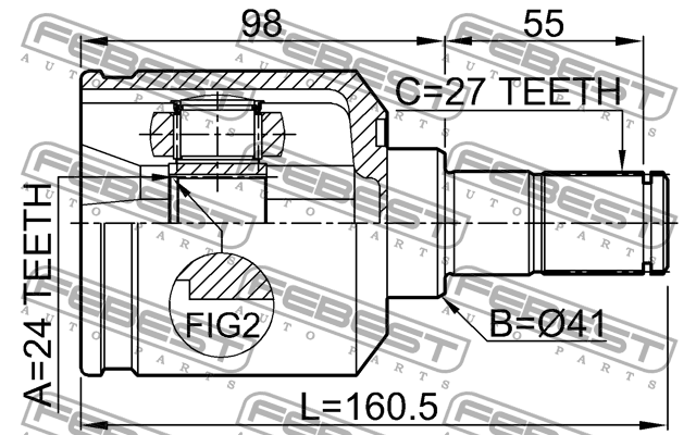 ШРУС 2211-NS20LH 2211-NS20LH FEBEST