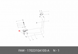 Клапан FAW 3250 управления демультипликатора КПП OE 1702310A10SA FAW