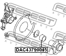 Подшипник ступицы задний NISSAN X-TRAIL T30 DAC43790045 DAC43790045 FEBEST