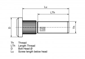 Шпилька колеса SCANIA 4,P,R,T series (7/8" резьба L=94/85мм) стальной диск DT 1.17133 DIESEL TECHNIC