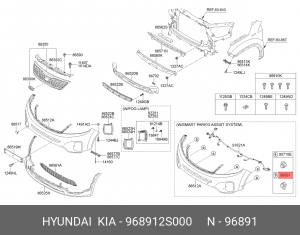 Датчик парковки HYUNDAI ix35,Tucson,Santa Fe (12-) боковой OE 968912S000 HYUNDAI KIA
