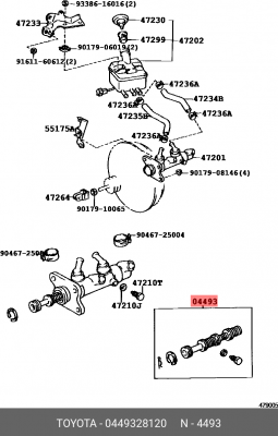 Ремкомплект главного тормозного цилиндра 04493-28120 TOYOTA