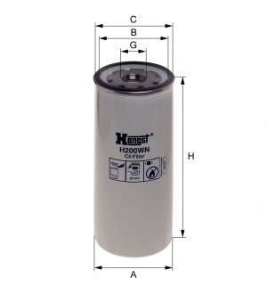 Фильтр масляный H200WN HENGST