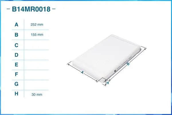 Фильтр салонный пылевой B14MR0018 B14MR0018 CWORKS