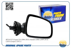 Зеркало заднего вида правое механическое (большое) RENAULT Logan LS, 2004-2015,  AMD.HD24 AMD