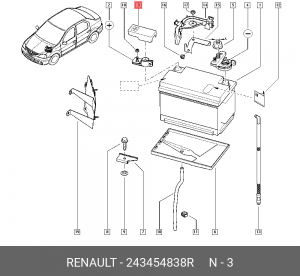 КРЫШКА КЛЕММЫ АКБ (ПЛАС) 243454838R 243454838R RENAULT