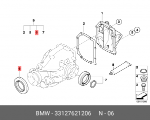Сальник 45X65X10 33127621206 33 12 7 621 206 BMW